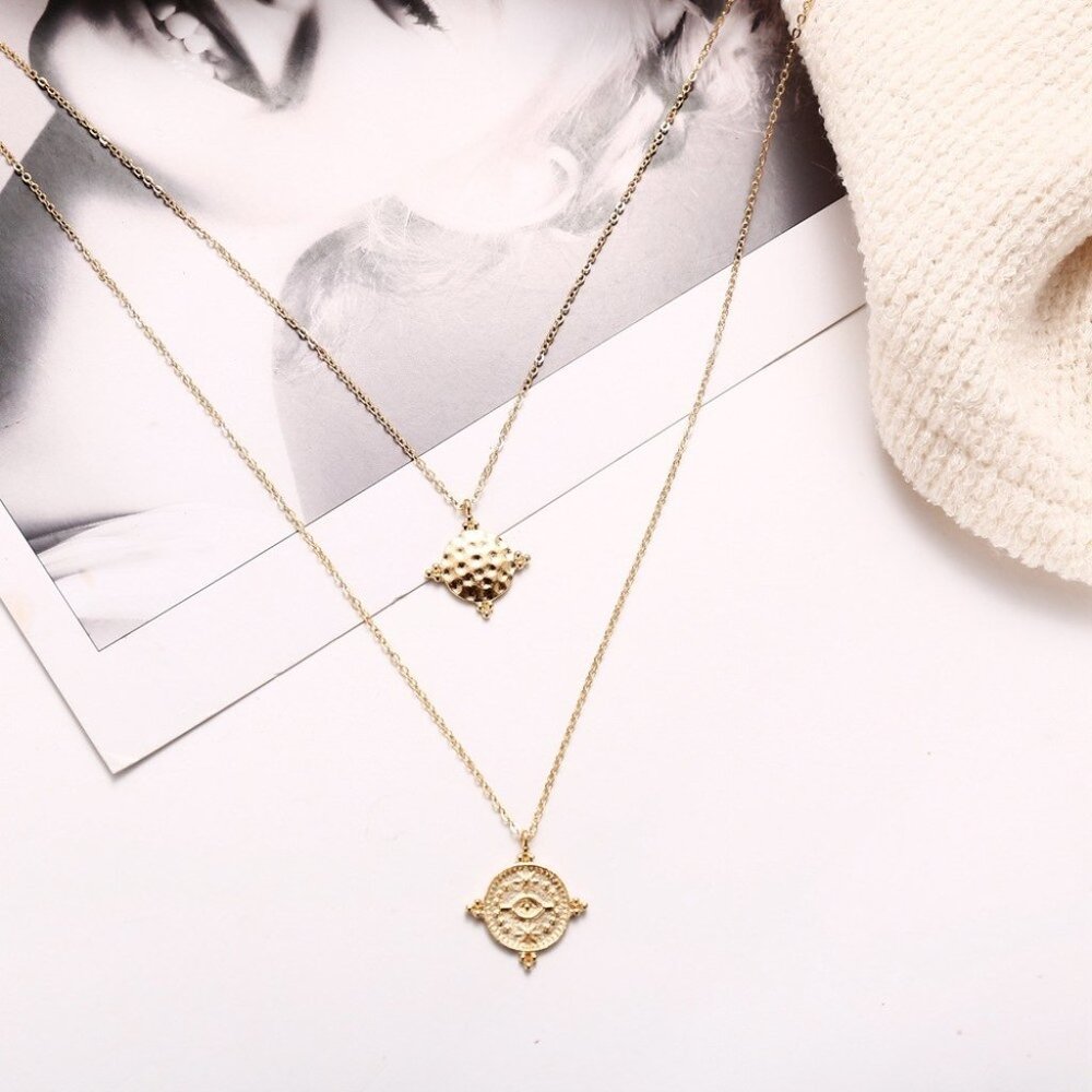 "Dreamer's Horizons" Boho Minimal Layered Necklace - Picture 3 of 3